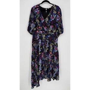 SOFT SURROUNDINGS FLORENCIA BOTANICAL FLORAL ASYMMETRICAL MAXI DRESS SIZE 10